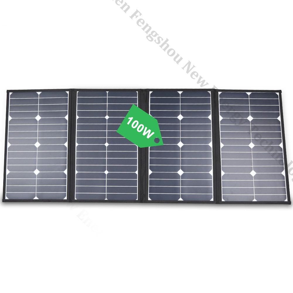 Solar Panel - ポータブル 100 ワット折りたたみ式ソーラーパネル充電器キャンプ RV ソーラーパワーコントローラーと充電装置用