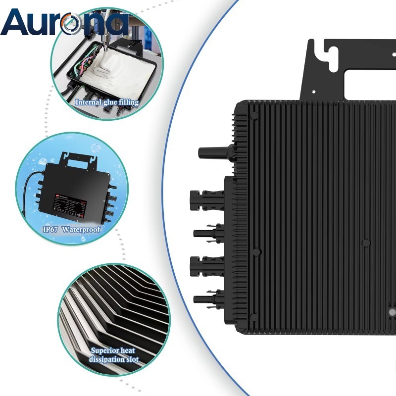 Solar Panel - 【プロフェッショナル向け】最大3000Wの太陽光発電用グリッドタイ接続マイクロインバーター。DC26-60VをAC230Vに変換。太陽光パネル用。4個入り。500-750W対応。
