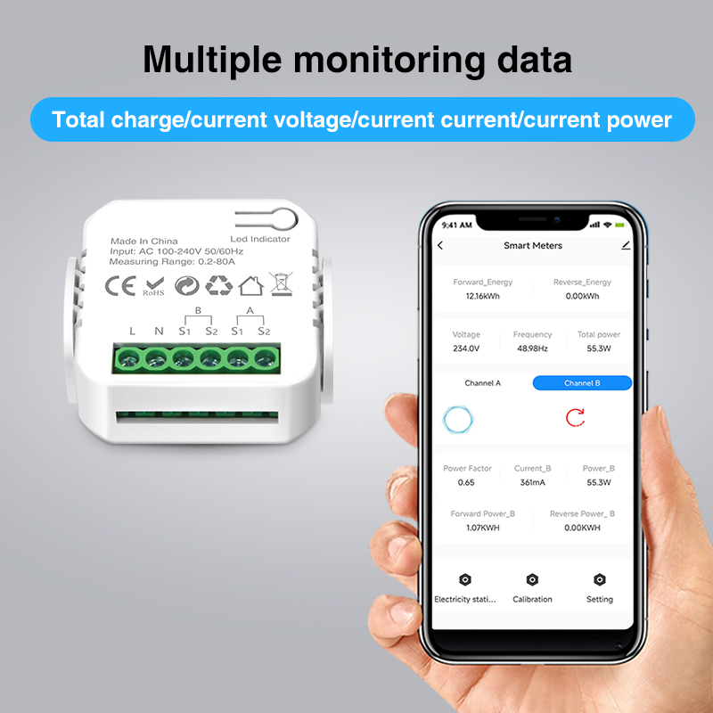Tuya スマート Wifi インテリジェントエネルギーメー - Energy Monitor Meter のレビューと価格