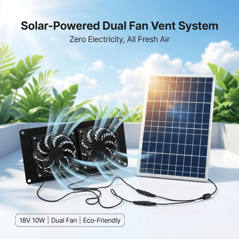 10W 18V 太陽光発電式デュアルファン換気キット。独立し - Solar Panel 200W のレビューと価格