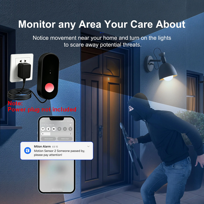 Tuya Wi-Fi対応 PIRモーションセンサー、人体検知 - Energy Monitor Meter のレビューと価格