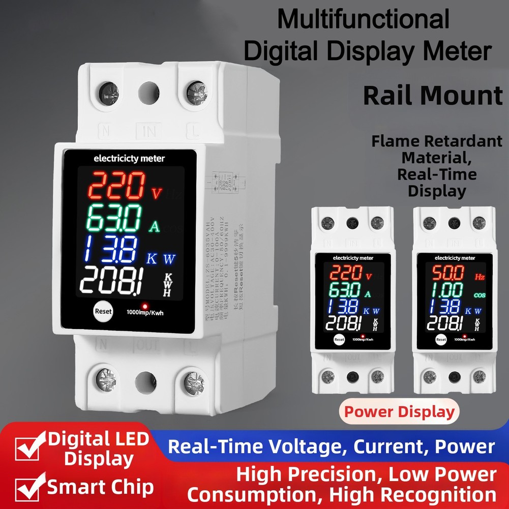 多機能デジタル表示電圧電流力率電力計 ZS-6035VAKW - Energy Monitor Meter のレビューと価格