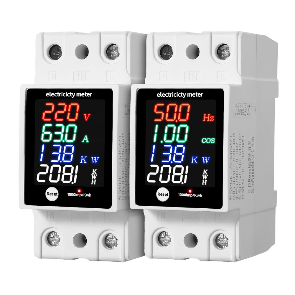 多機能デジタル表示電圧電流力率電力計 ZS-6035VAKW - Energy Monitor Meter のレビューと価格