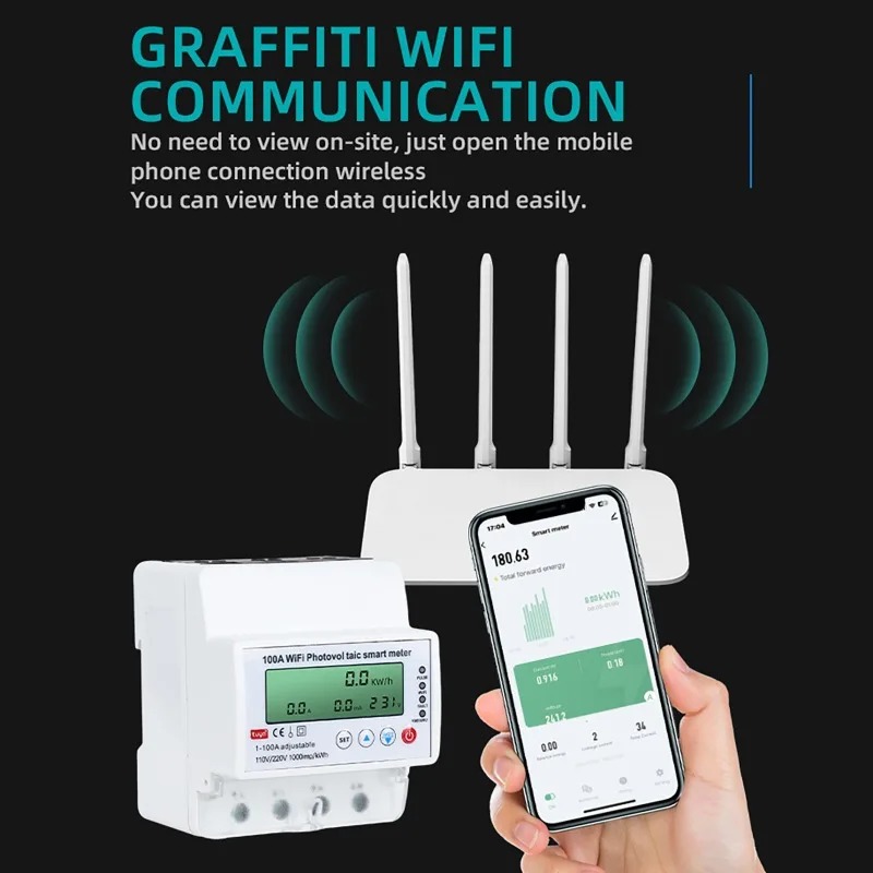4P 1-100A WiFi太陽光発電スマートメーター 1P - Energy Monitor Meter のレビューと価格