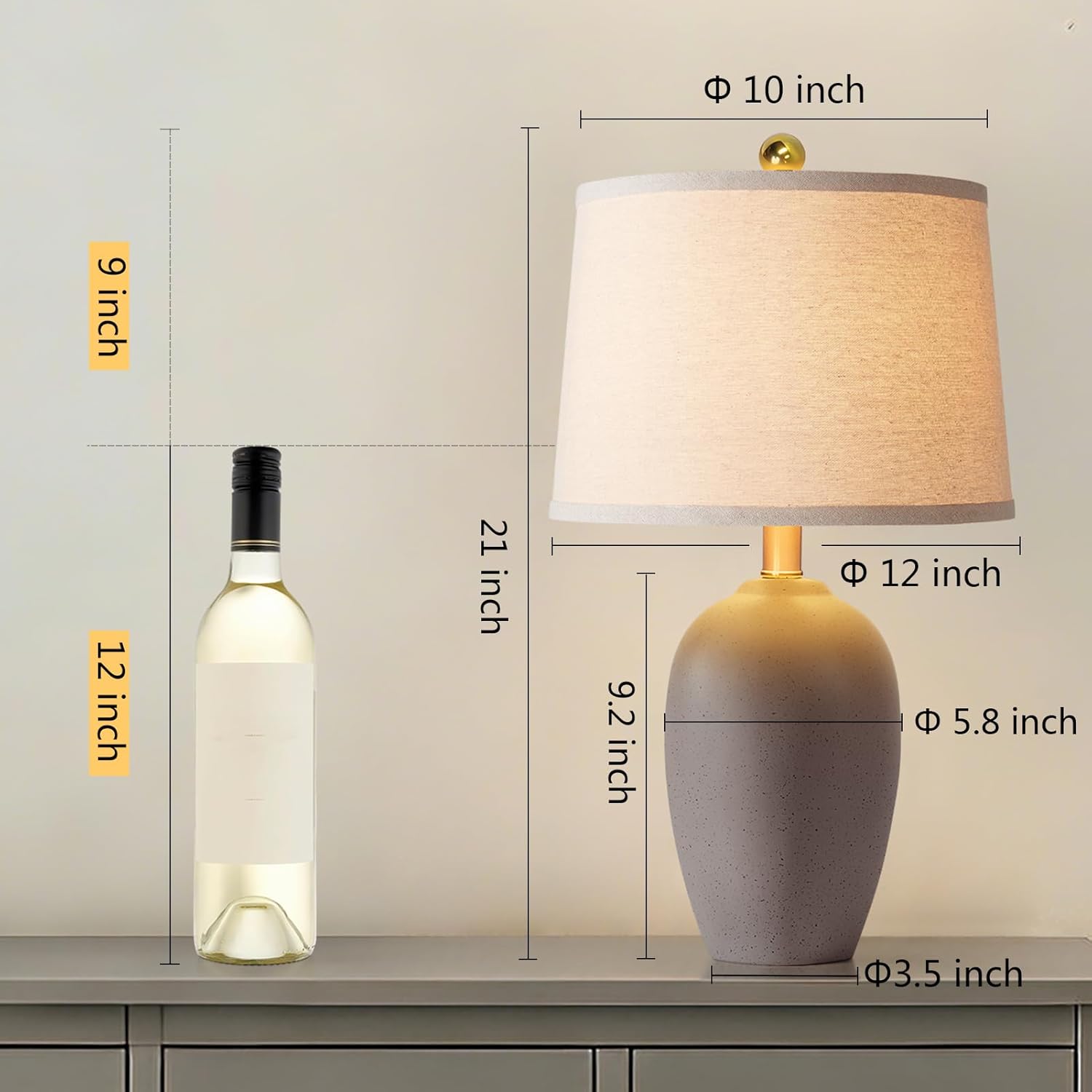 ファームハウス風セラミック製小型テーブルランプ2個セット（L - Solar Lamp のレビューと価格